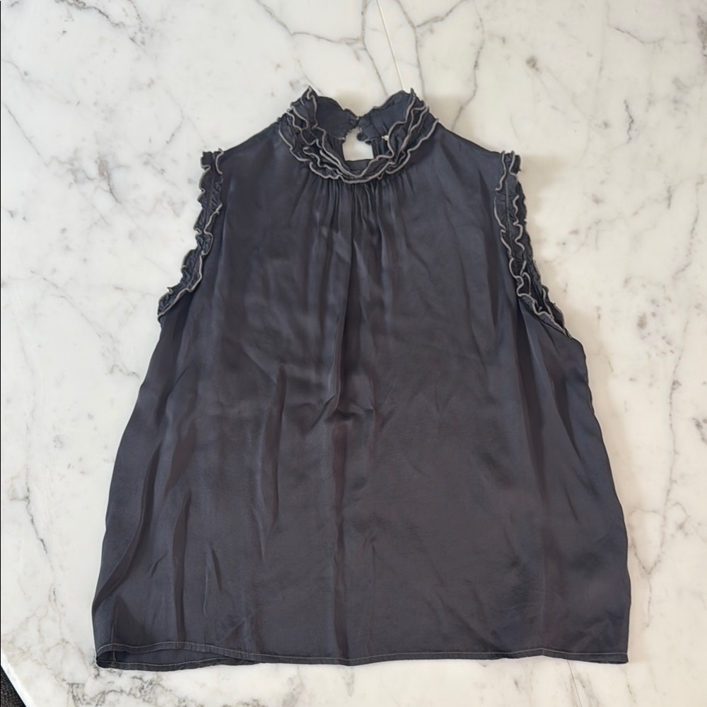 Stark X size Small Elegant Gray Sleeveless Ruffle Top